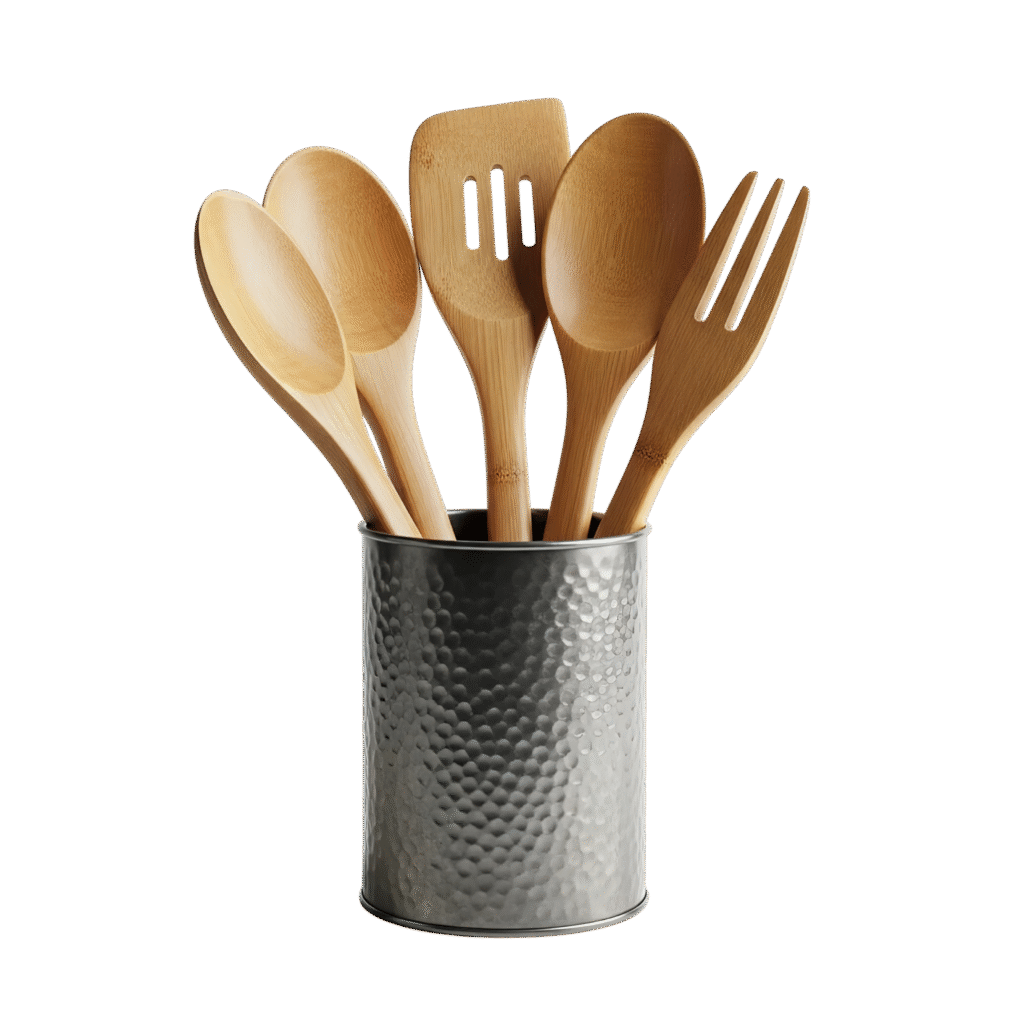 vecteezy collection of wooden kitchen utensils in a textured dark 68186110