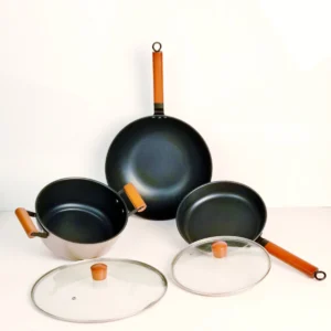 Stainless Steel Cookware Set - 3 pcs ( Wok | Frying Pan | Casserole )